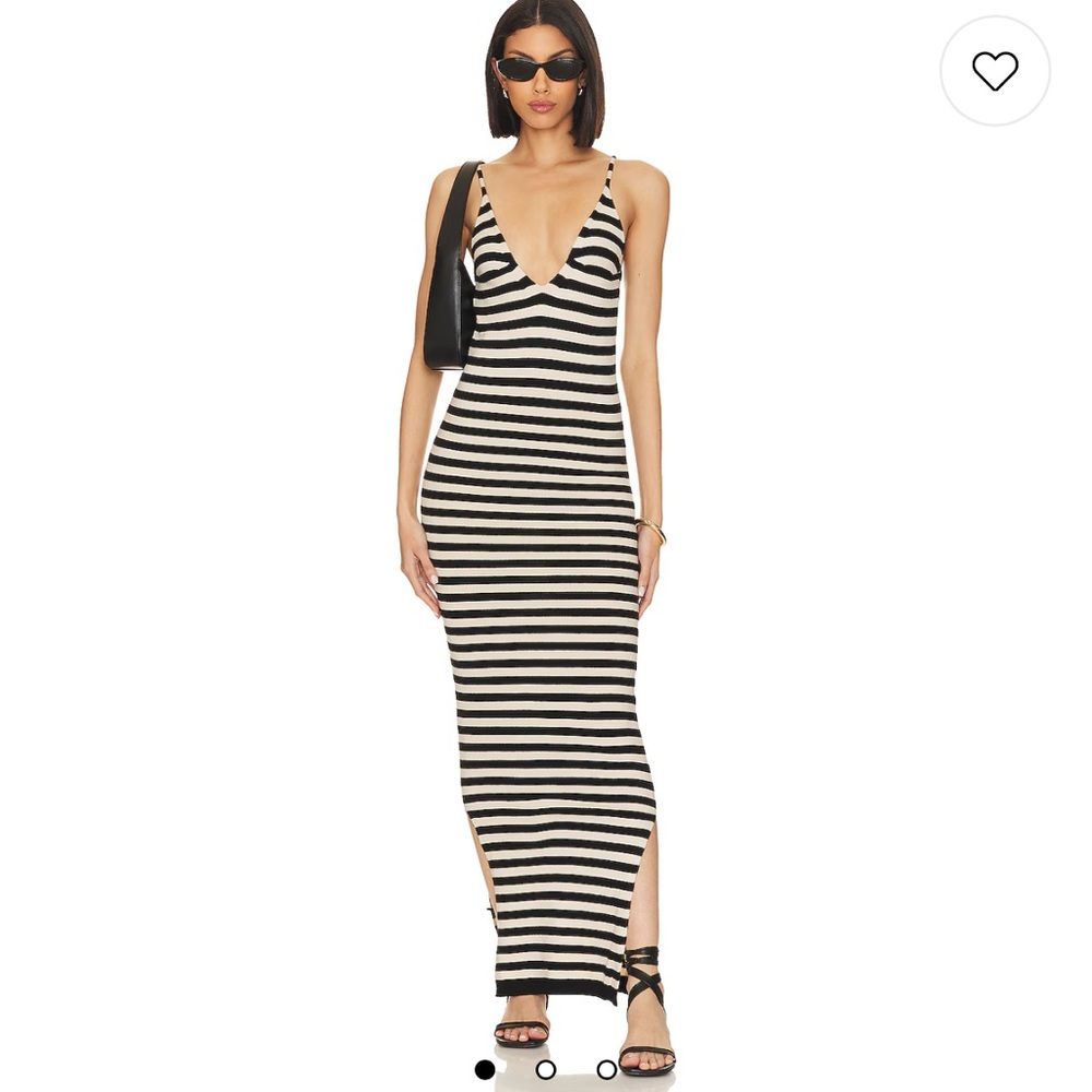 SNDYS Striped Black and White Maxi Dress